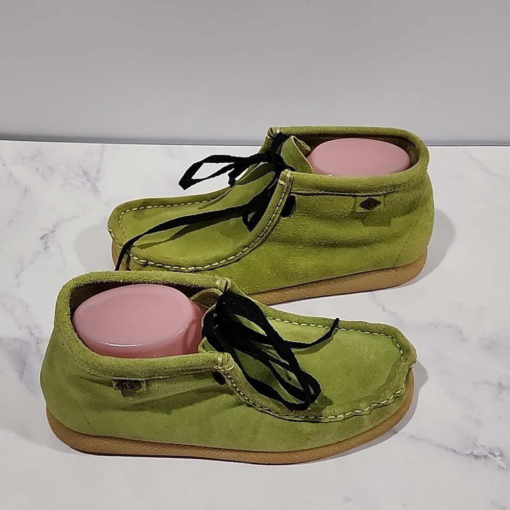 Riversone Green Suede Ankle Boots with Black Laces  Pre-owned  Made in Spain